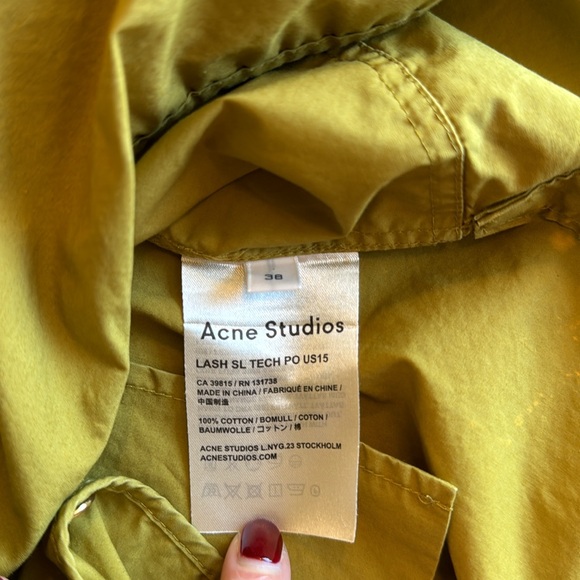 Acne Studios shirt dress in green-gold - Picture 8 of 8